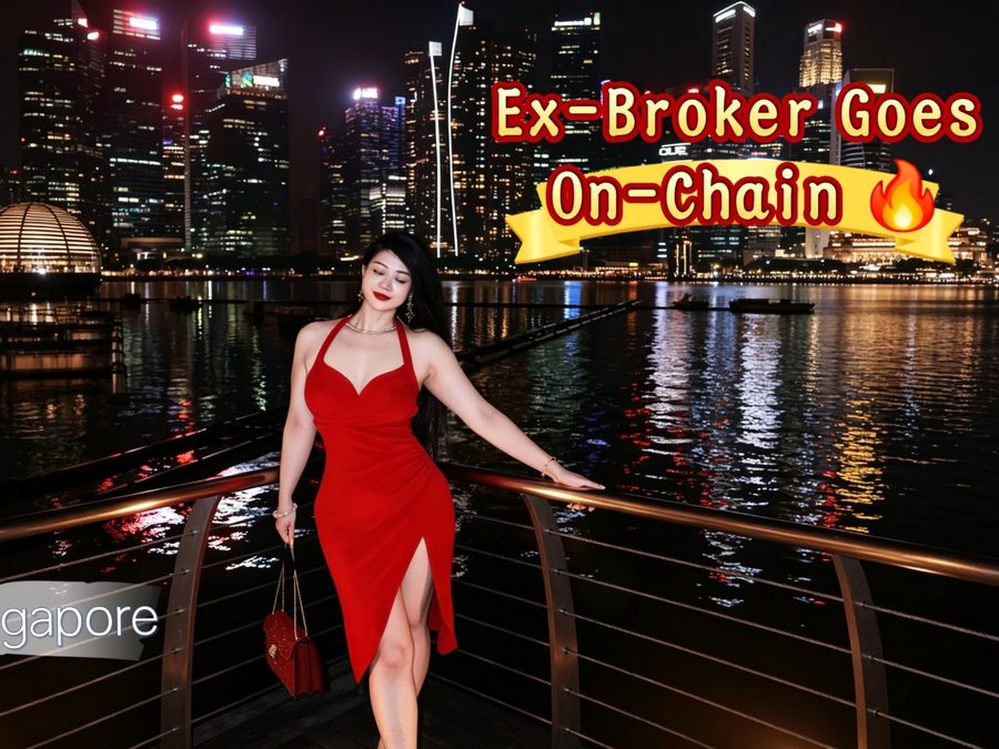 Web3Plus co-founder on an on-location shoot at Marina Bay, Singapore